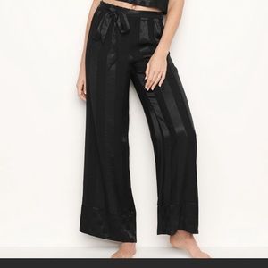 Victoria’s Secret wide leg black satin pants